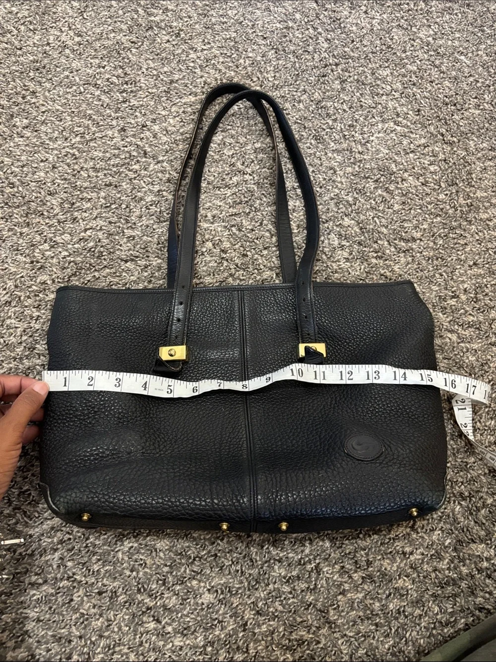 Dooney & Bourke vintage pebble leather satchel black 90s DISTRESSED USED minimal